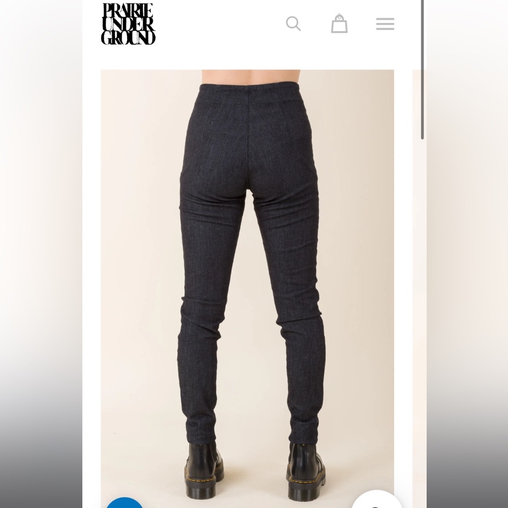 Prairie Underground zip up high-waisted jeggings Jeans. Women’s size Large.
